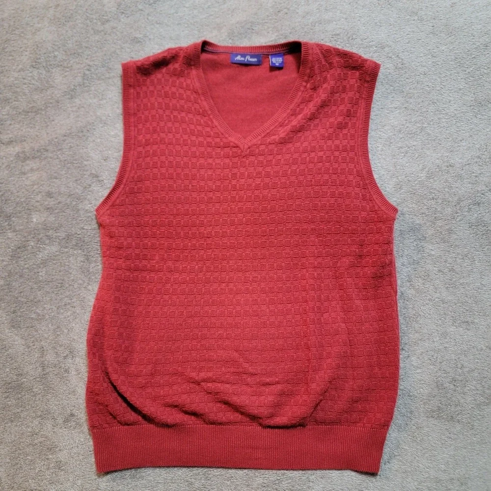 Alan Flusser Men's Red Sweater Vest‎ Sz M